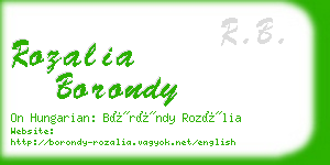 rozalia borondy business card